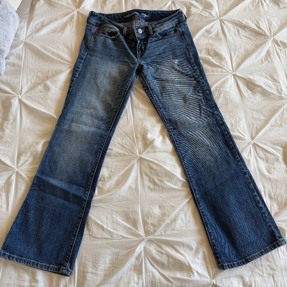American Eagle Slim Boot Stretch Jeans Size 10 Medium Wash Denim